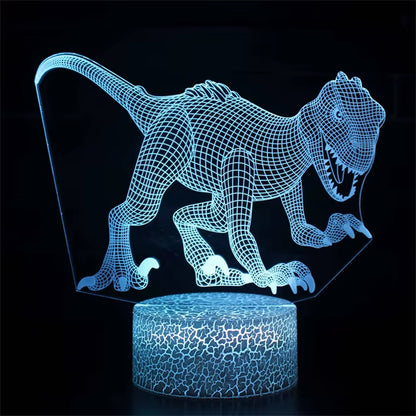 3D Dinosaur Night Light - LED Acrylic Table Lamp for Kids, Ideal Bedroom Decor and Gift