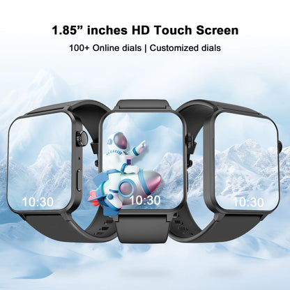 Smart Watch for Android and Iphone,Ip68 Waterproof,With Bluetooth Call(Answer/Make Calls) for Women Men 1.83" HD Screen Fitness Watch with AI Voice,Black