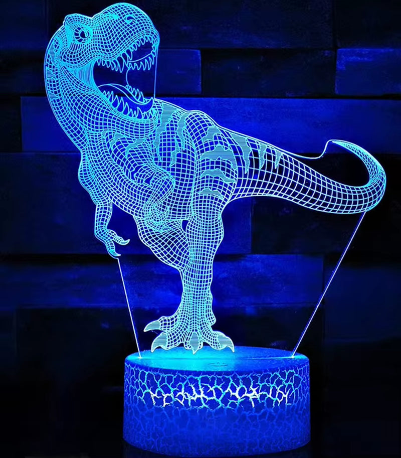 3D Dinosaur Night Light - LED Acrylic Table Lamp for Kids, Ideal Bedroom Decor and Gift