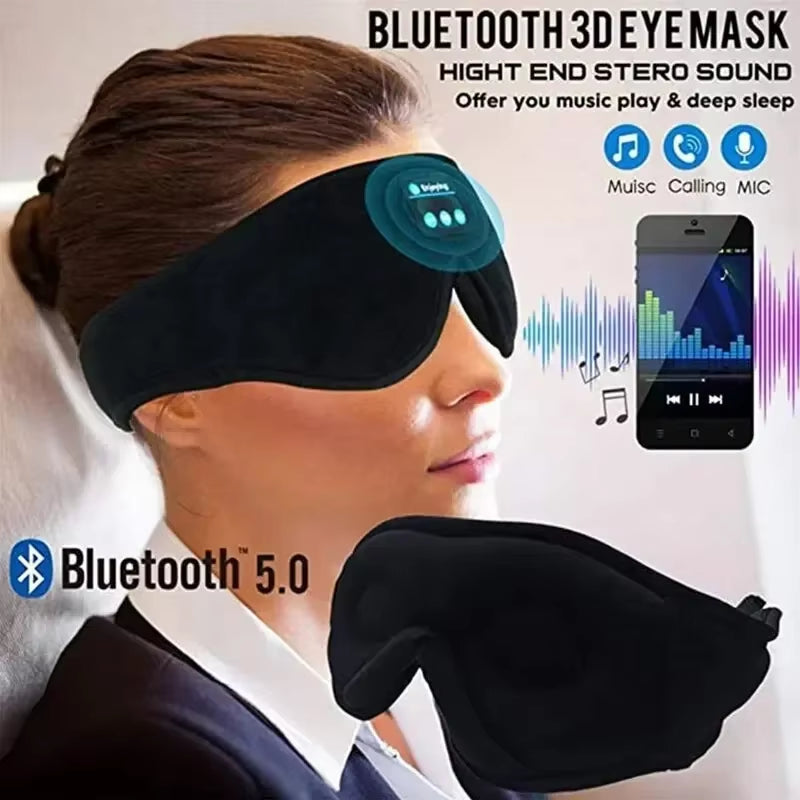 Mask for Sleep Headphones Bluetooth 3D Eye Mask Soft Elastic Comfortable Music Play Sleeping Headphones with Built-In HD Speaker