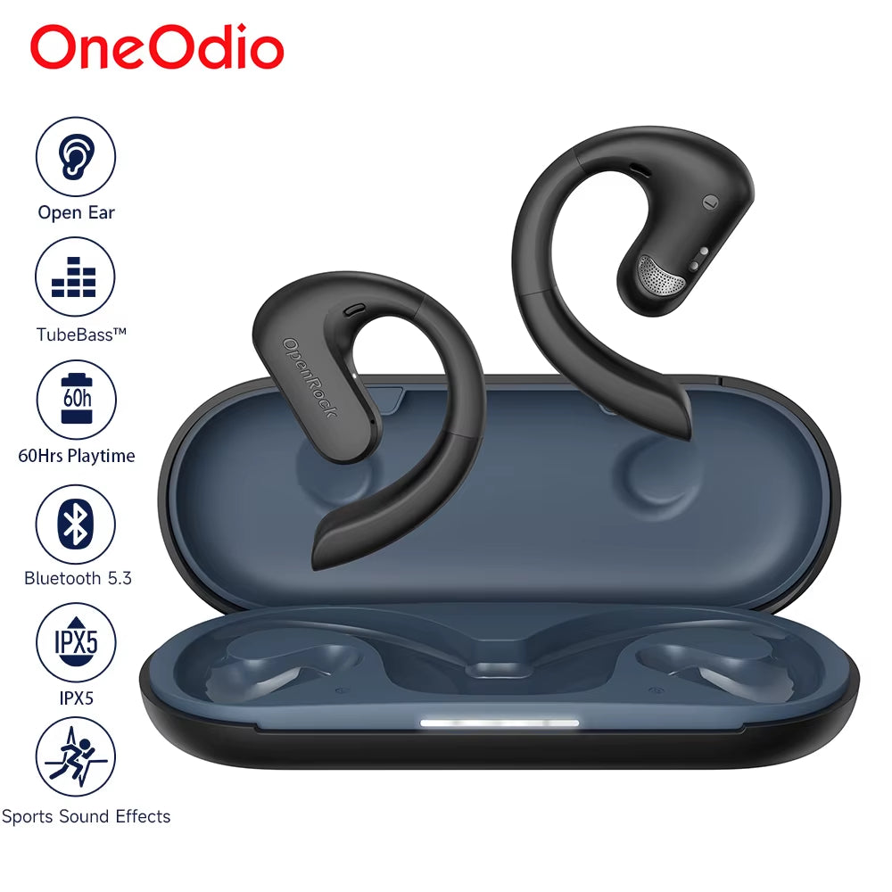 Openrock S Air Conduction Bluetooth 5.3 Earphones Open Ear Wireless Headphones Sports Earbuds TWS with 4 AI Mics 60Hr