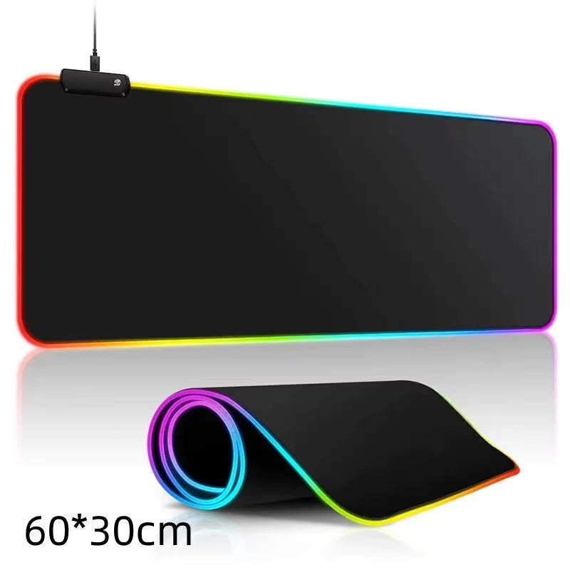 Large Extended Gaming Mouse Pad with Touch Control Light Modes and Non-Slip Rubber Base