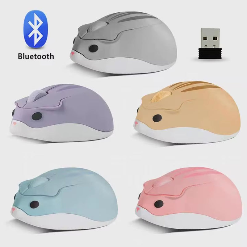 2.4G Wireless Optical Mouse - Ergonomic Mini Hamster Design in Pink, 1600 DPI, Ideal for Laptops and Kids' Gifts