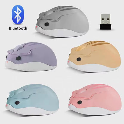 2.4G Wireless Optical Mouse - Ergonomic Mini Hamster Design in Pink, 1600 DPI, Ideal for Laptops and Kids' Gifts