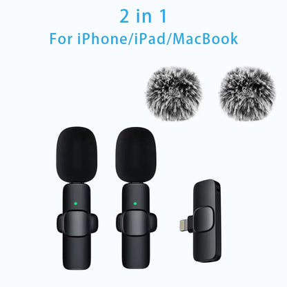 Wireless Lavalier Microphone for Portable Audio and Video Recording - Compatible with iPhone, Android, PC, and Cameras for Live Gaming and Phone Use