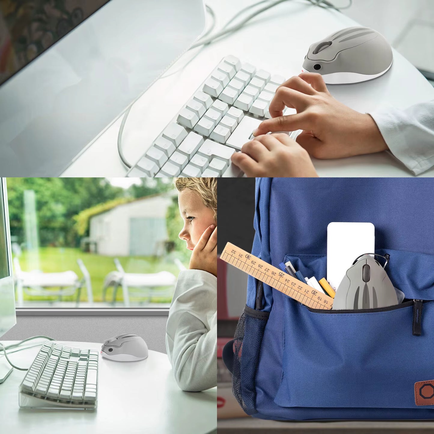 2.4G Wireless Optical Mouse - Ergonomic Mini Hamster Design in Pink, 1600 DPI, Ideal for Laptops and Kids' Gifts