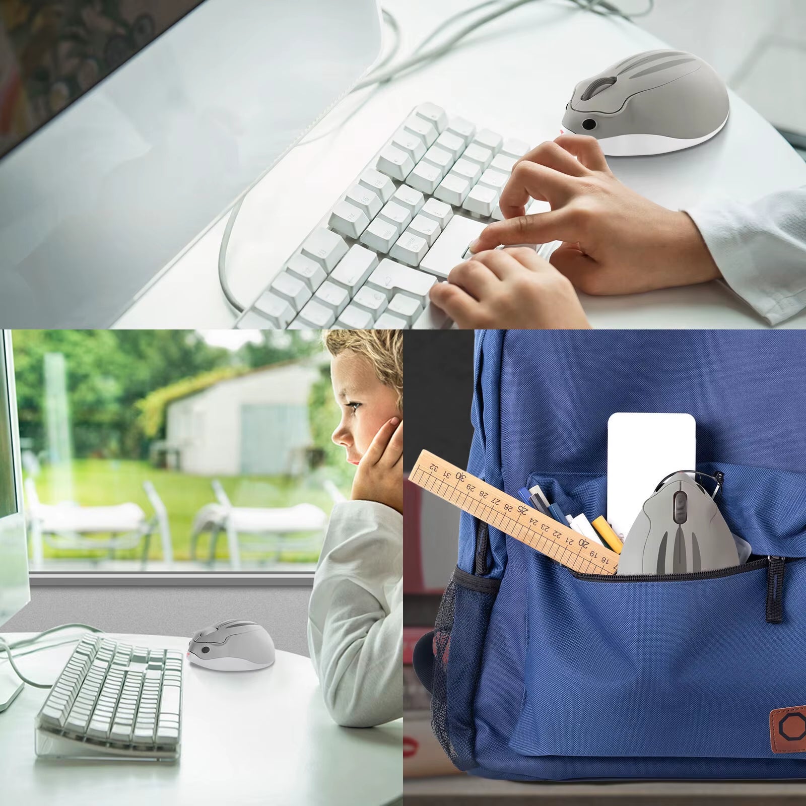 2.4G Wireless Optical Mouse - Ergonomic Mini Hamster Design in Pink, 1600 DPI, Ideal for Laptops and Kids' Gifts