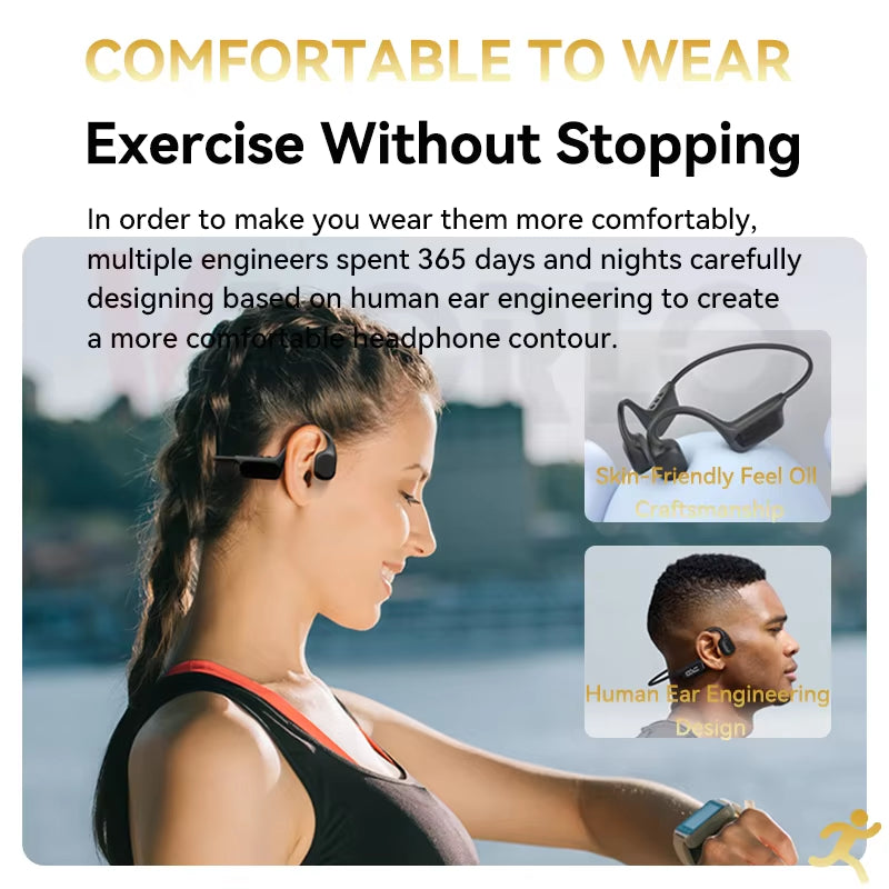 Bone Conduction Headphones Bluetooth 5.4 Wireless Earphone IPX8 Waterproof for Swimming Sports Support MP3 Player with 32G RAM