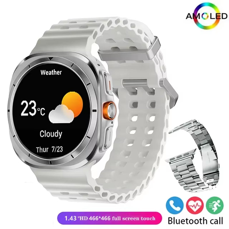 For Samsung Galaxy Watch 7 Ultra Men Smart Watch1.5Inch Raise Hand Bright Screen Bluetooth Call GPS Sports Track Smartwatch 2024