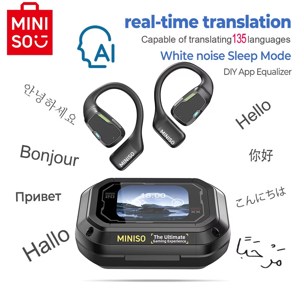 [AI Translator]  M98 Wireless Headphones OWS Sports Bluetooth Earphones Gaming Headset ASMR APP Translation Earbuds IPX5