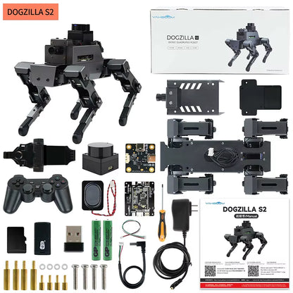 12DOF Quadruped Bionic 4-Legged AI Robot Dog Electronic Kit for ROS2 Raspberry Pi 5 Support Python Programming RVIZ Simulation