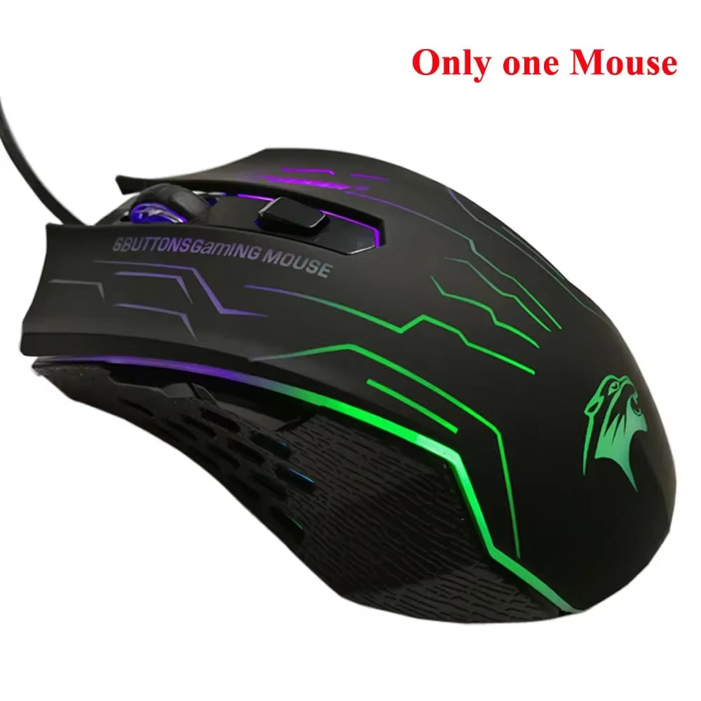 FORKA Silent Click USB Wired Gaming Mouse with 6 Buttons and 3200 DPI - Mute Optical Mouse for PC, Laptop, and Notebook Gaming