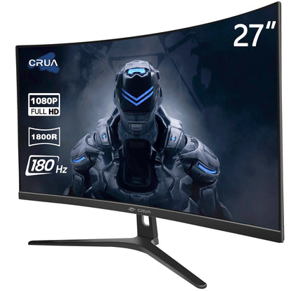 27" 165Hz/180Hz Curved Gaming Monitor - FHD 1080P,AMD Freesync,1800R Frameless Computer Monitor, 1Ms GTG, DP&HDMI Port, Black