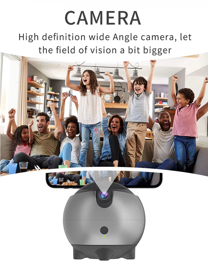 Face Tracking Camera Tripod 360° Rotation Selfie Stick AI Gesture Recognition Two Axis Follow-Up Auto VLOG Phone Mount Holer