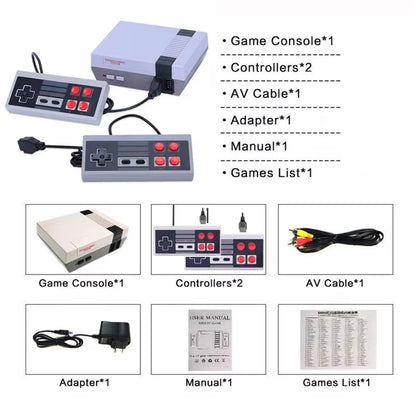 Handheld Mini Video Game Console with AV Output - 620 Built-In Classic Games and Dual Gamepad for Family Entertainment