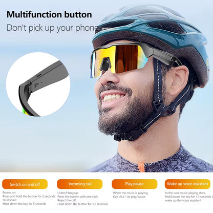 Cycling Bluetooth Smart Glasses Technology Audio Call Remote Headset Sunglasses Sports Driving Music Earbuds Headphones