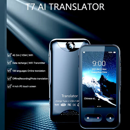 T7 4G the Internet Smart Voice Translator 138 Multi Languages in Real Time Online Instant off Line Translation AI Conversion