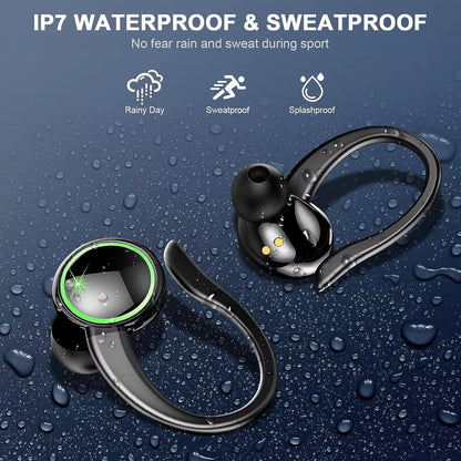 TWS Wireless Earphones Bluetooth 5.3 Sports Headphone IPX7 Waterproof Headsets Touch Control 9D Stereo Headset with Mic Earpiece