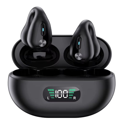 Wireless TWS Bluetooth Earbuds with Hi-Fi Bass - Sport Open Ear Clip Headphones for Gaming and Audio Experience