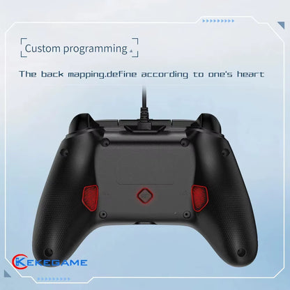 Wired Game Controller for PC, PS3, and Android TV Box with Hall Trigger, Dual Vibration, Programmable Keys, and Turbo Button