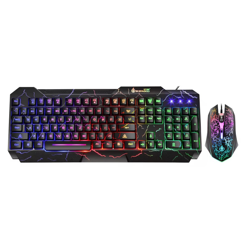 Burst Professional Gaming Keyboard and Mouse Set with Mechanical Feel and Luminous Features