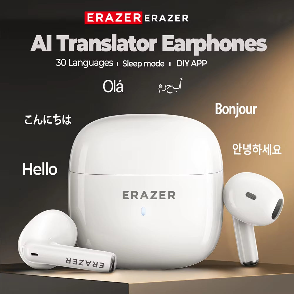 Erazer Xt92Pro Bluetooth Earphones - Real-Time Translation Wireless Earbuds for Travel and Communication