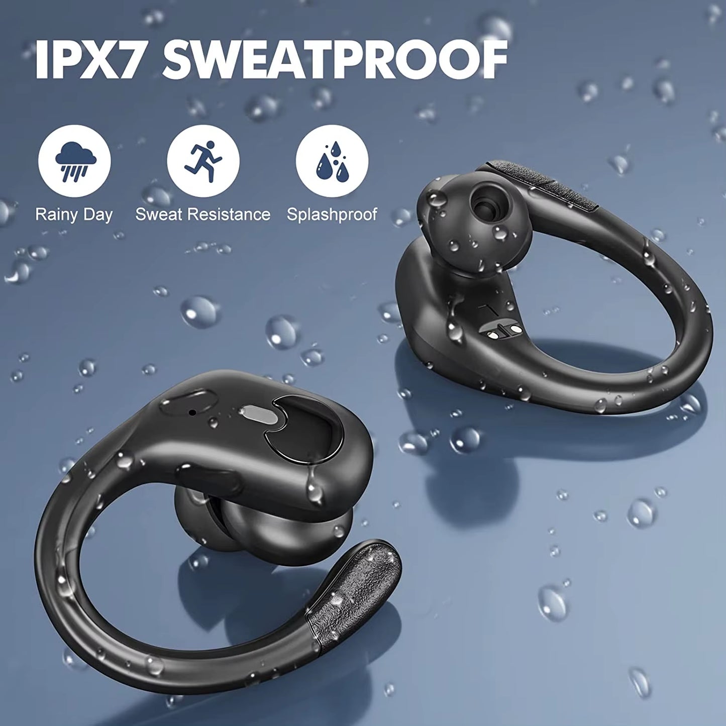 BX30 Earphones TWS Bluetooth 5.3 Wireless Sports Headphones LED Digital Display Hifi Stereo Noise Reduction Earbuds with HD Mic