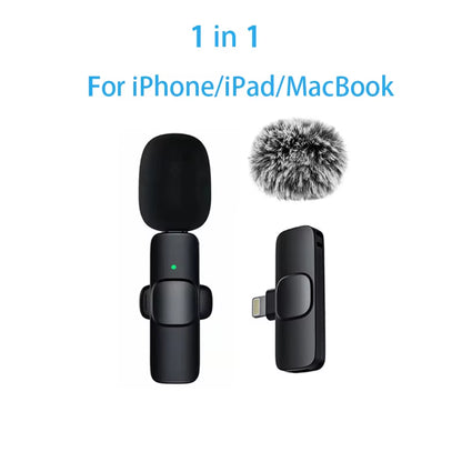 Wireless Lavalier Microphone for Portable Audio and Video Recording - Compatible with iPhone, Android, PC, and Cameras for Live Gaming and Phone Use