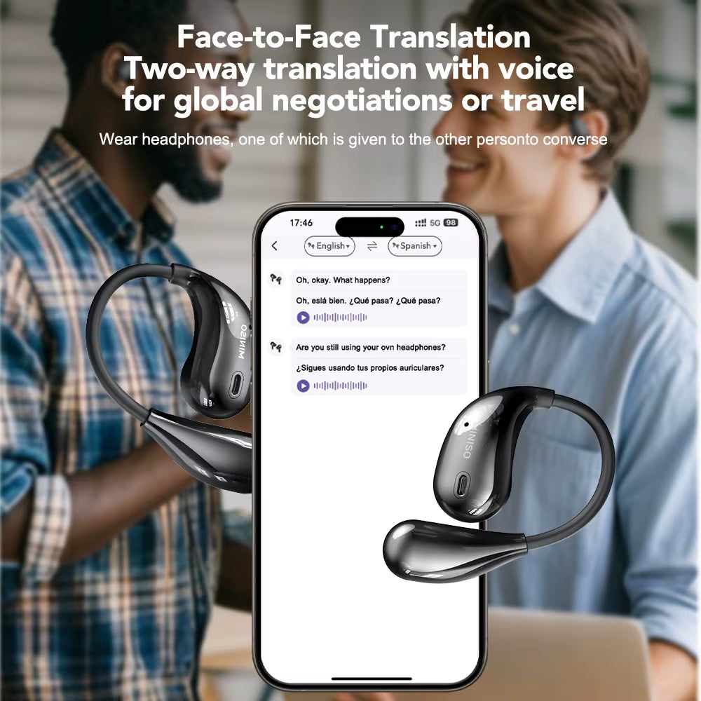 M95 Intelligent Wireless Headphones Face-To-Face Translation Bluetooth Earphones Wireless Earbuds Low Latency Headphones