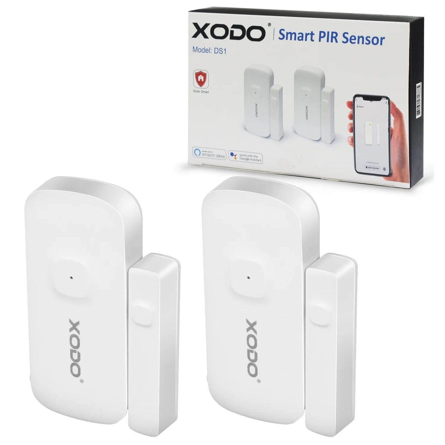 DS1 2-Pack Wi-Fi Security Door Window Sensor, Google & Alexa Compatible