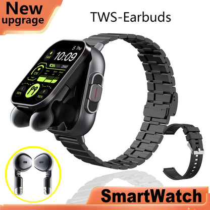 GPS Smart Watch TWS 2-In-1 Headset Bluetooth Call Heart Rate Blood Pressure Health Monitoring Headphones Play Music Smartwatch