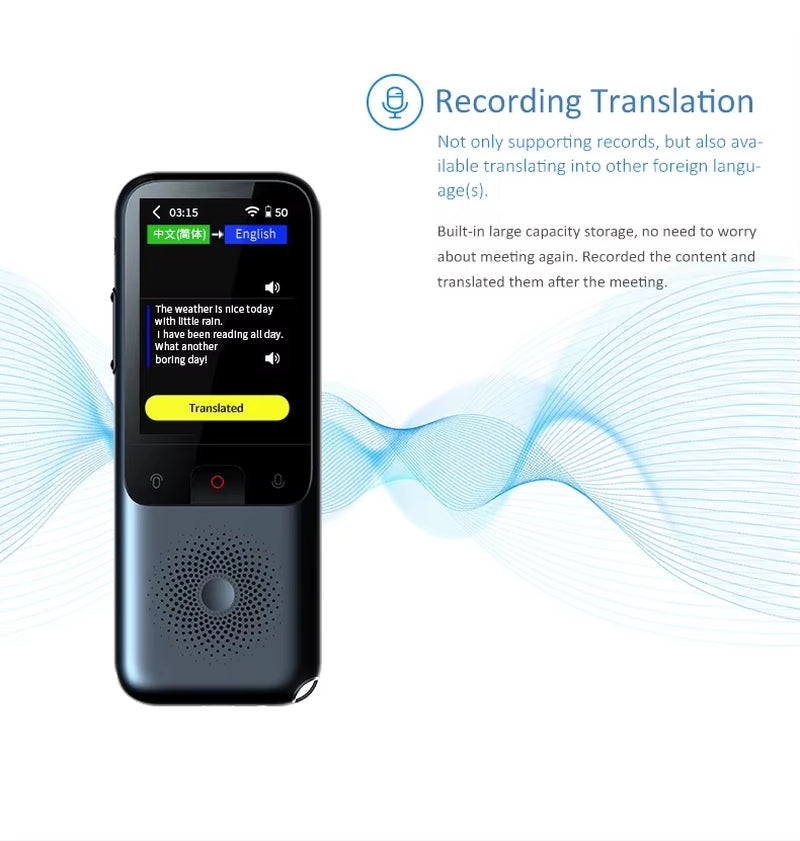 2025 T11 Portable Audio Translator - Real-Time Smart Voice AI with 138 Language Offline Capability and Photo Translation