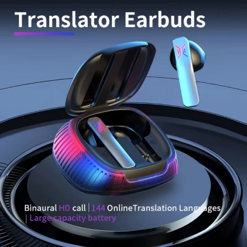 Online and Offline 4 Translation Modes, 74 Language Translation Headset Intelligent Voice Translation Real-Time Support AI Conve