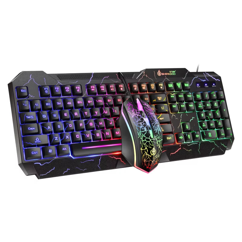 Burst Professional Gaming Keyboard and Mouse Set with Mechanical Feel and Luminous Features