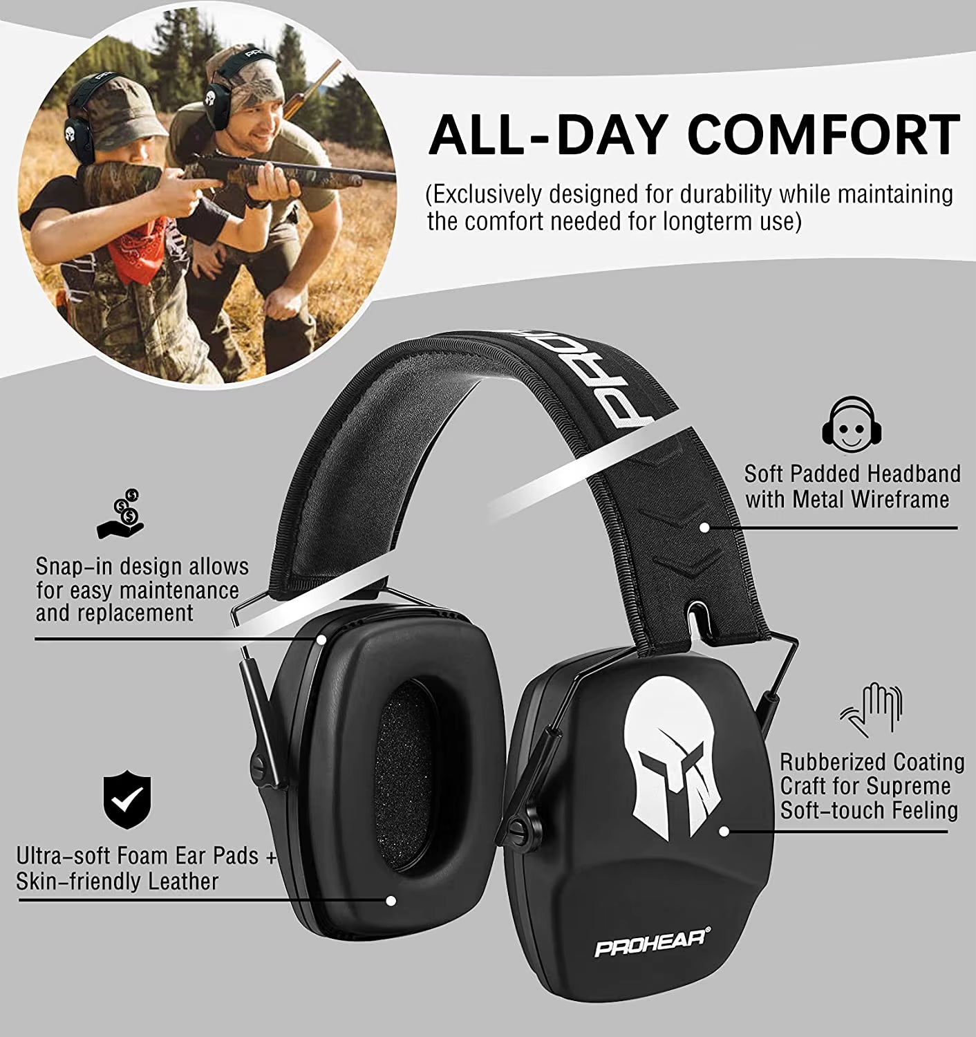 Ear Protection Noise Reduction Nrr26Db Shooting Hearing Earmuffs Snake Cartoon Ear Muffs Noise Cancelling for Headphones