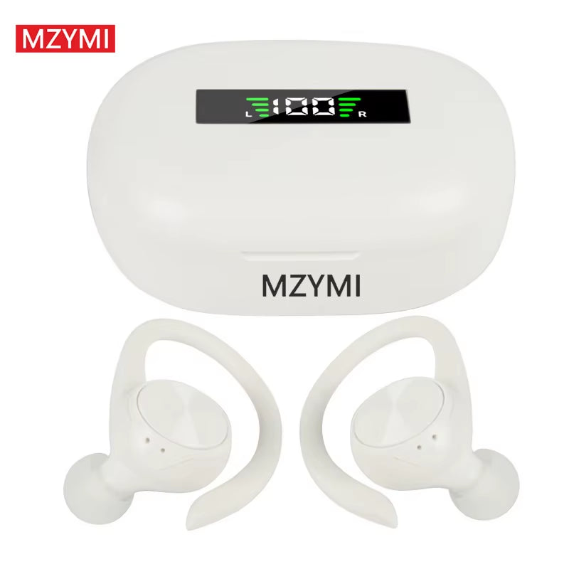 MZYMI Mini Wireless Bluetooth Headphones R200 Touch Control Earphones with Earhook TWS 9D Stereo Sound Earbuds for Sport