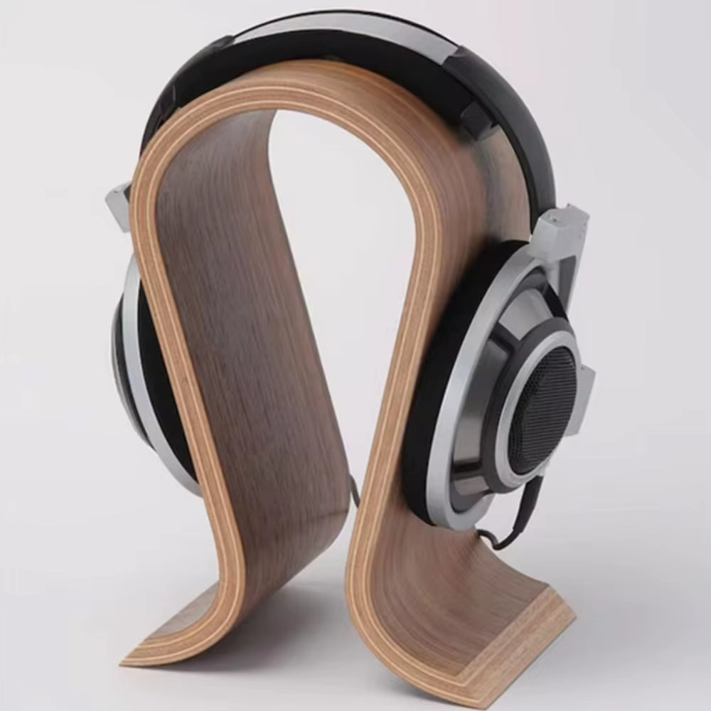 Wooden Headphones Headset Holder Hanger Desk Headset Display Shelf Rack, for Almost All On-Ear Headphones