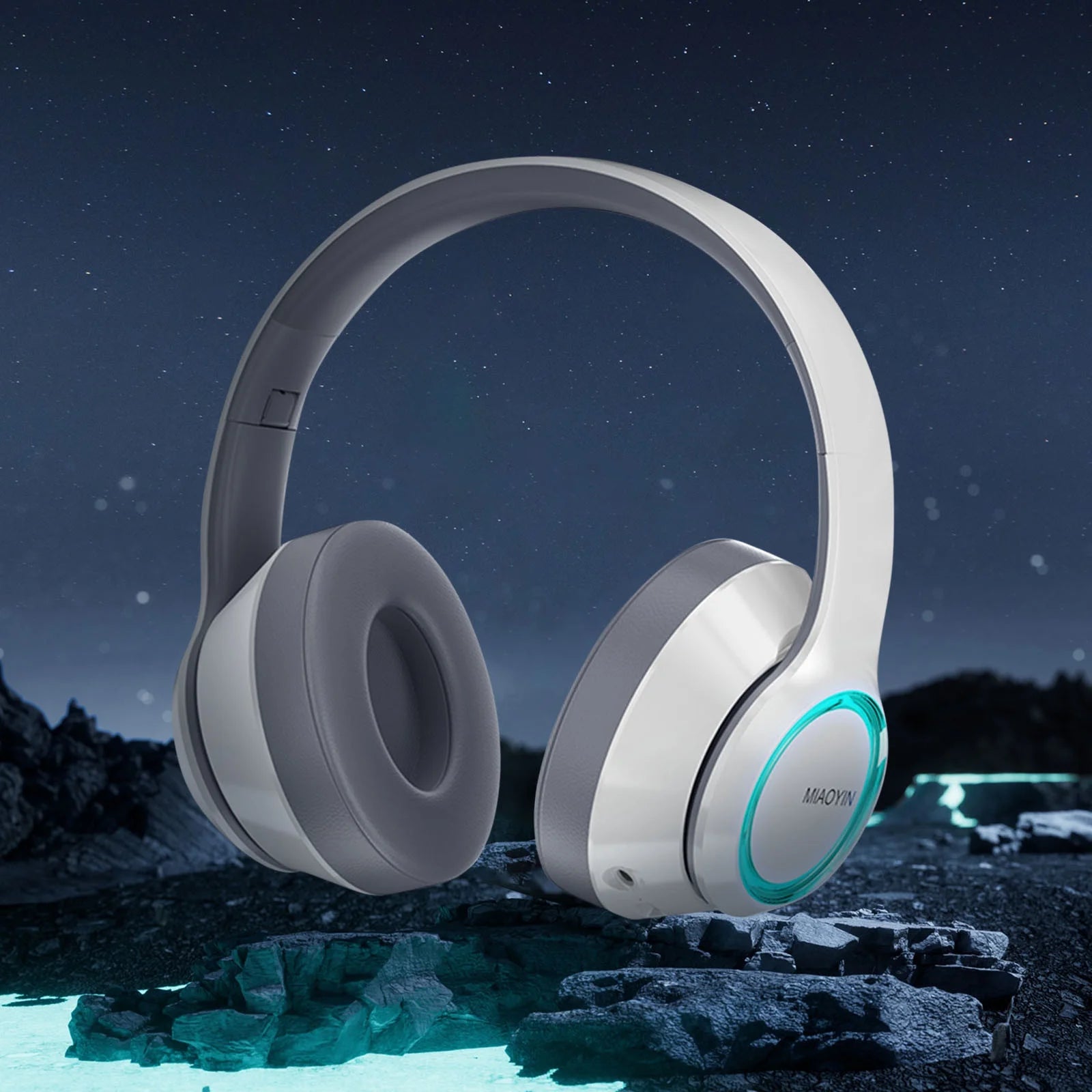 Electronics Gadgets,5.2 Bluetooth Headset Sports Game Heavy Bass Headset Super Led Cool Light Effect,Waterproof and Sweat,Folding and Storing Perfect Gifts,Silver,