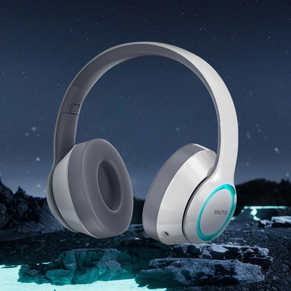 Electronics Gadgets,5.2 Bluetooth Headset Sports Game Heavy Bass Headset Super Led Cool Light Effect,Waterproof and Sweat,Folding and Storing Perfect Gifts,Silver,