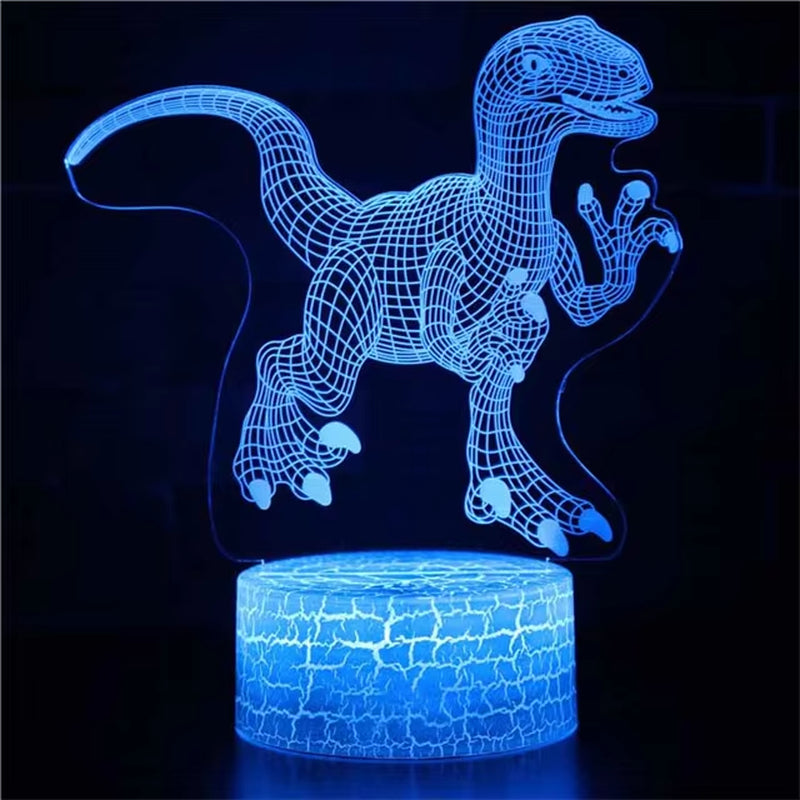 3D Dinosaur Night Light - LED Acrylic Table Lamp for Kids, Ideal Bedroom Decor and Gift