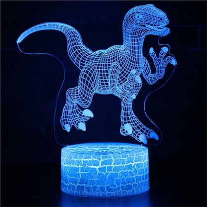 3D Dinosaur Night Light - LED Acrylic Table Lamp for Kids, Ideal Bedroom Decor and Gift