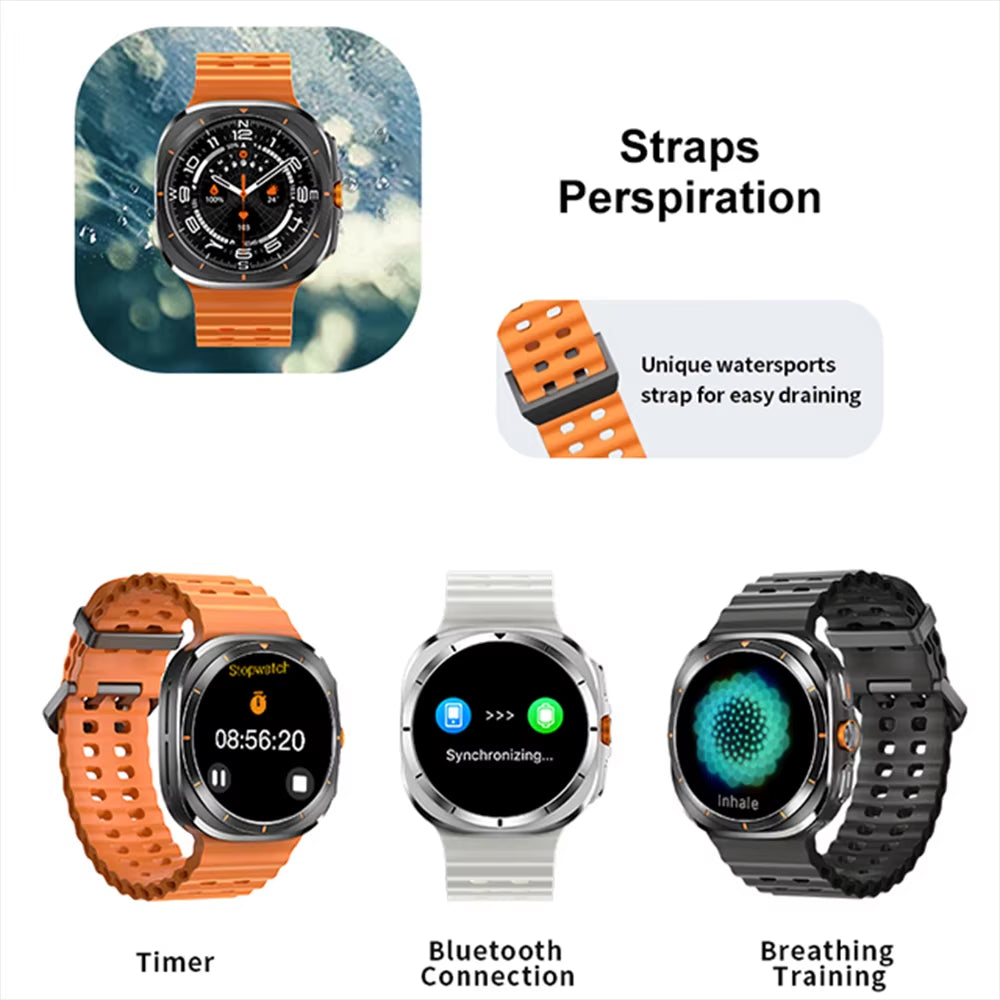 For Samsung Galaxy Watch 7 Ultra Men Smart Watch1.5Inch Raise Hand Bright Screen Bluetooth Call GPS Sports Track Smartwatch 2024