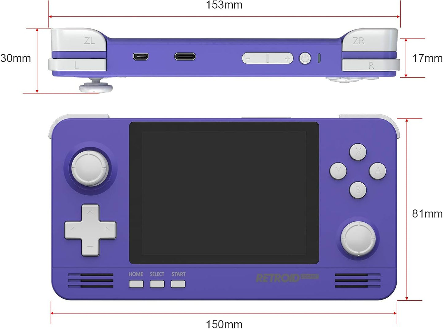 Retroid Pocket 2: Dual-Boot Android Handheld Game Console with Multiple Emulators, 3.5-Inch Display, and 4000mAh Battery (Indigo)