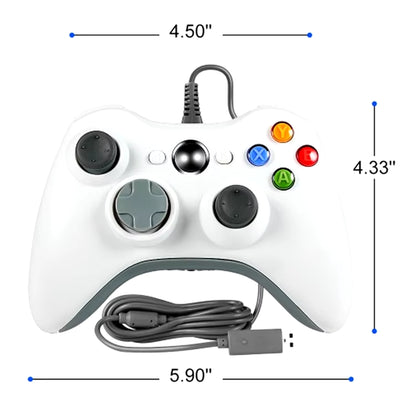 USB Wired Gamepad for Xbox 360 and Slim - Compatible Controller for Windows 7/8/10 and Steam Games