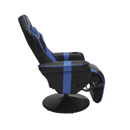 900 Gaming Recliner - Video Games Console Recliner Chair, Computer Recliner, Adjustable Leg Rest and Recline, Recliner with Cupholder, Reclining Gaming Chair with Footrest - Blue