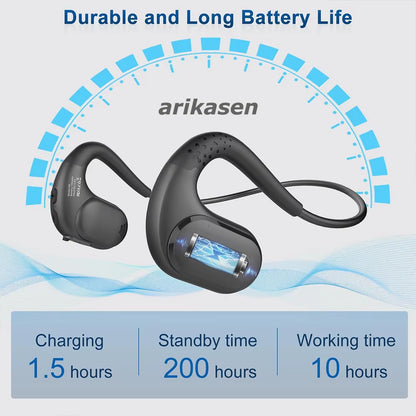 Trucker Bluetooth Headset Sports Wireless Headphones with Removeable Boom Microphone Mute Button Open Ear Bluetooth Earphones